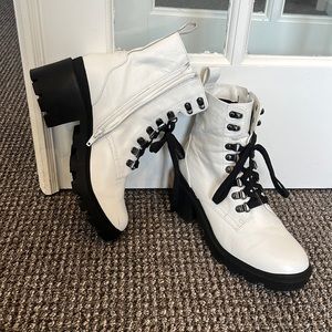 BP Taylor Boots ‘Lea’ from Nordstroms White Leather Chunky Combat Boots